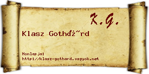 Klasz Gothárd névjegykártya